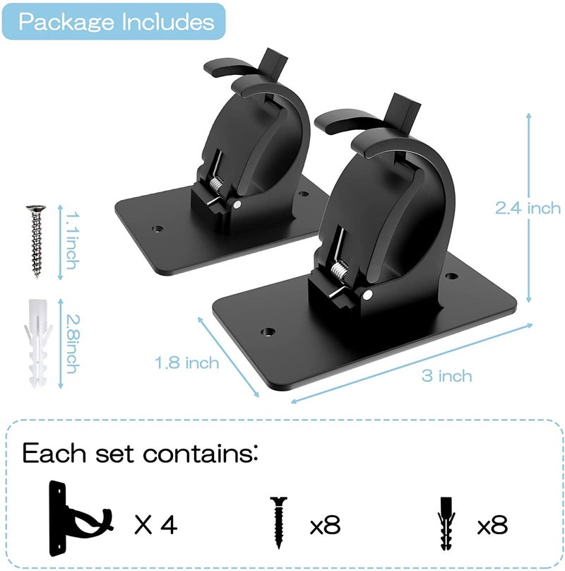 CIEMGNZOC 4 PCS Curtain Rod Bracket Holder  Universal Self Adhesive Wall Mount fits Support Curtain 0.6'' to 1.5'' Curtain Rod  Curtain Rod Hooks for Bathroom Kitchen(Curtain Rod Not Included)(Black) - Image 4
